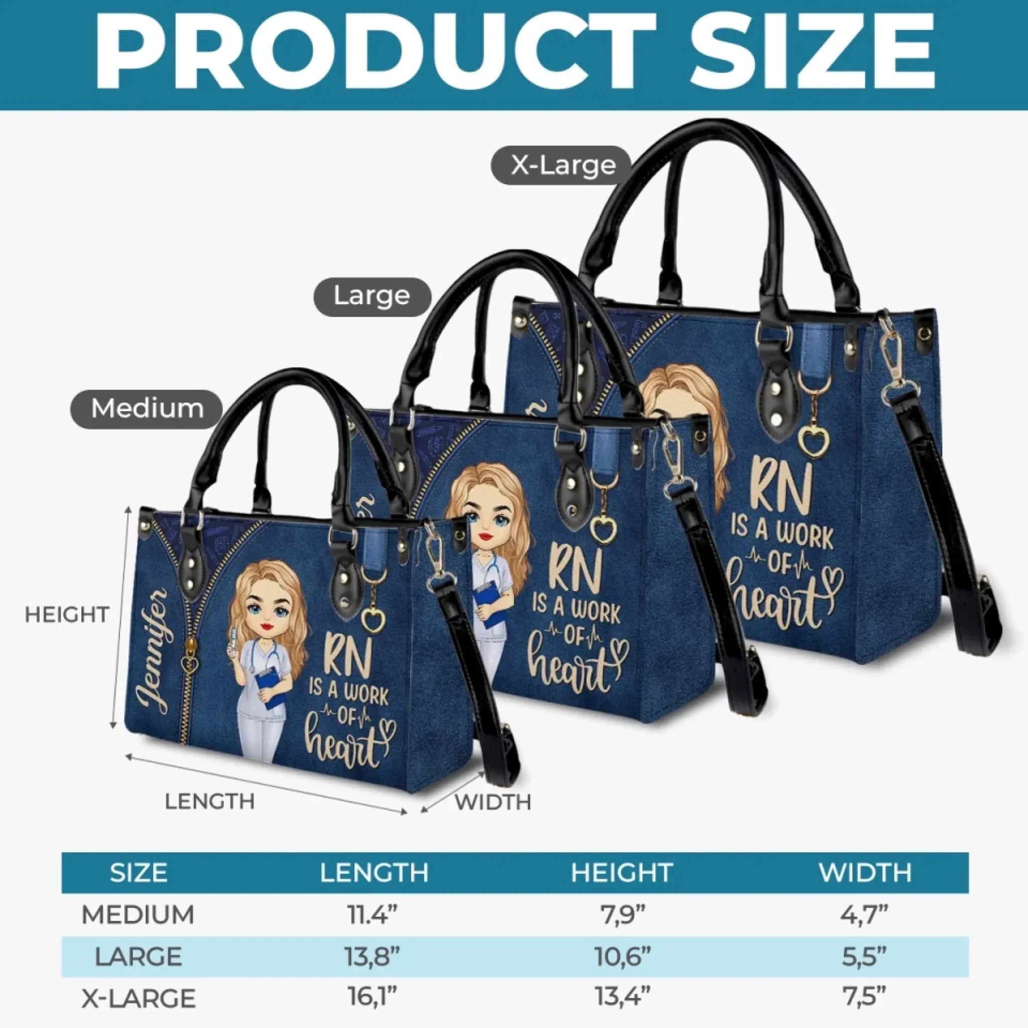 Amstols Nurses Are The Heartbeat Of Healthcare - Personalized Custom Leather Handbag - Appreciation, Thank You Gift, Nurse Life